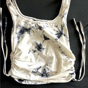 SHEIN Tie Dye Ruched Side Crop Top Size Small